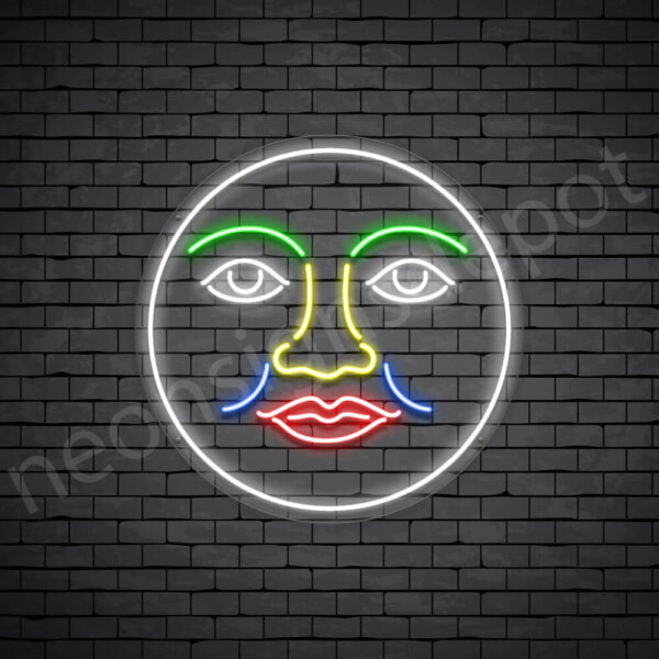 Face-Full-Moon-Neon-Sign-24x24-WS-C Face Full Moon Neon Sign - transparent