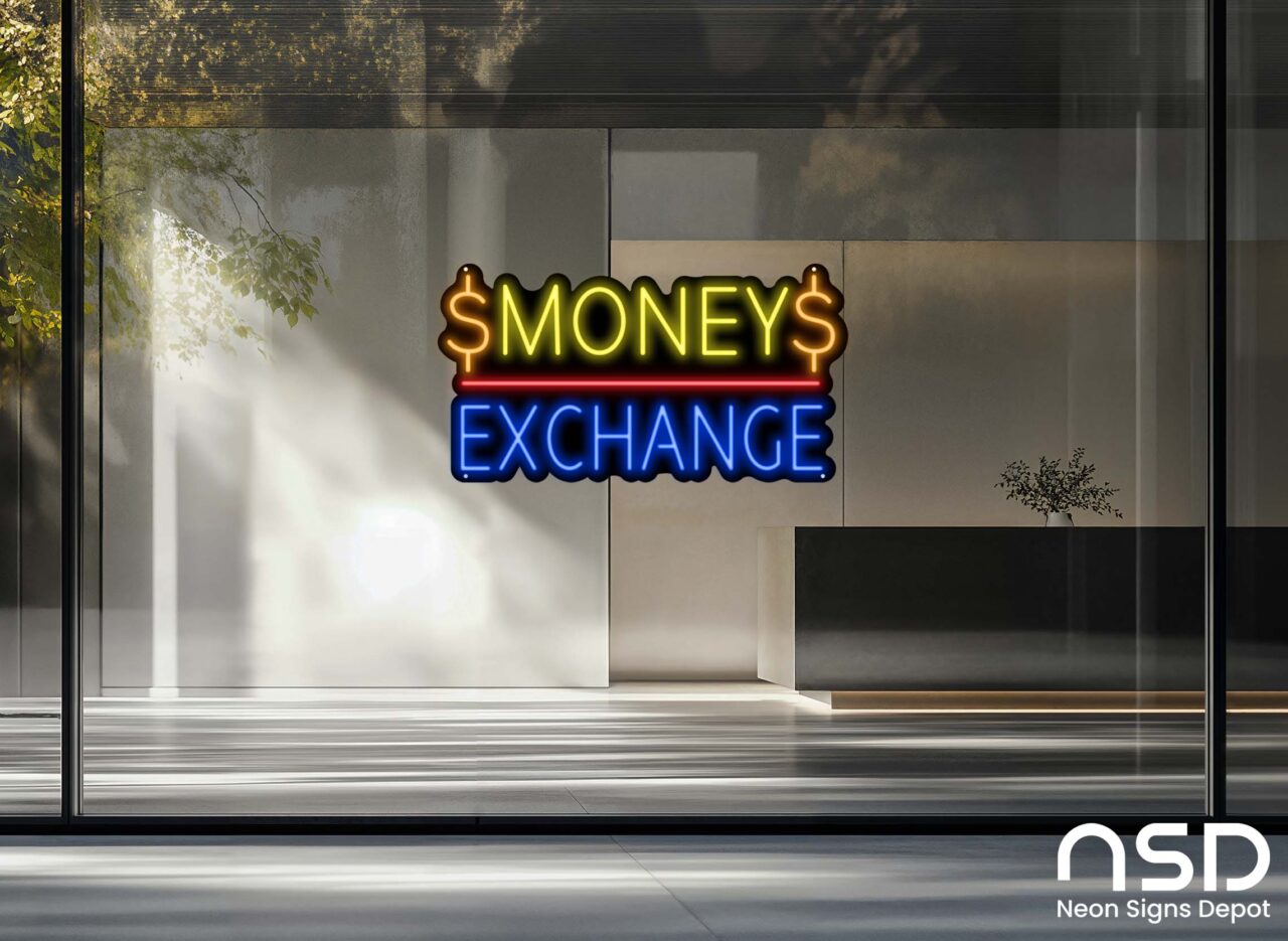 Money Exchange Neon Sign LED – Powerful Financial Display