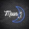 Moon Face Neon Sign - transparent