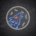Wolf Full Moon Neon Sign-Transparent