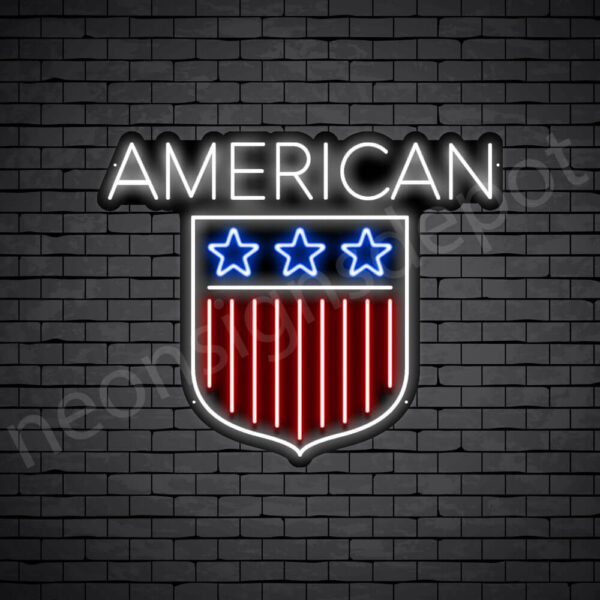American Shield Flag Neon Sign American Shield Flag Neon Sign
