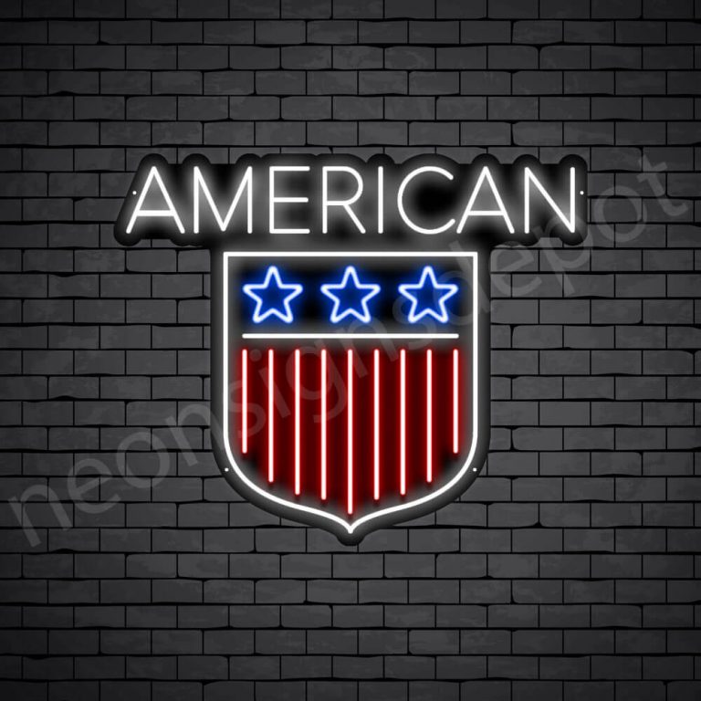 American Shield Flag Neon Sign 30x24 inches