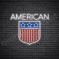 American Shield Flag Neon Sign - transparent