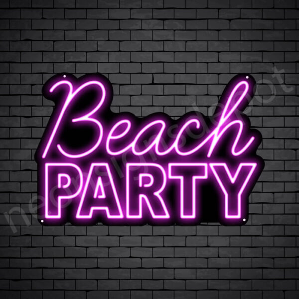 Beach-Party-Neon-Sign-16x24-WS-B-PINK Beach-Party-Neon-Sign-16x24-WS-B-PINK
