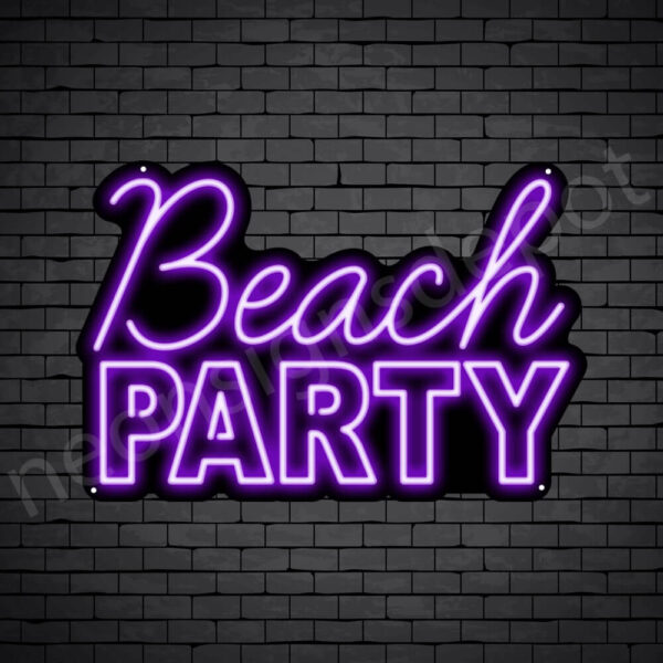 Beach-Party-Neon-Sign-16x24-WS-B-PURPLE Beach-Party-Neon-Sign-16x24-WS-B-PURPLE