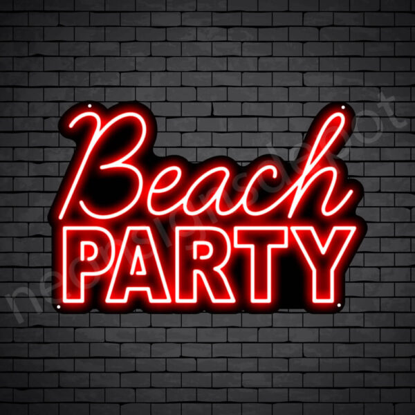 Beach-Party-Neon-Sign-16x24-WS-B-RED Beach-Party-Neon-Sign-16x24-WS-B-RED