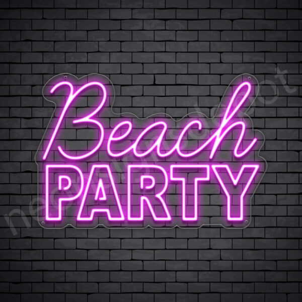 Beach-Party-Neon-Sign-16x24-WS-C-PINK Beach-Party-Neon-Sign-16x24-WS-C-PINK
