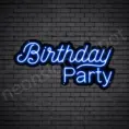 Dark Blue Birthday Party Neon Sign