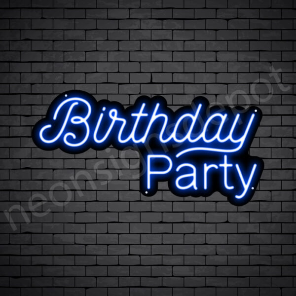 Birthday-Party-Neon-Sign-12x24-WS-B-DARKBLUE Dark Blue Birthday Party Neon Sign