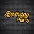 Orange Birthday Party Neon Sign