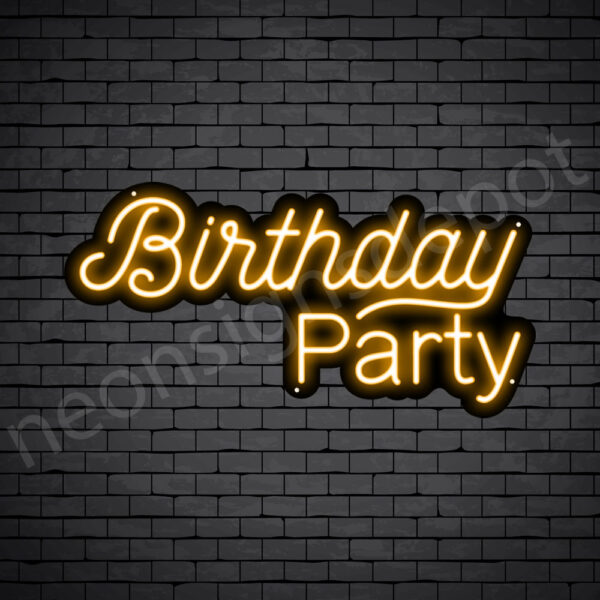 Birthday-Party-Neon-Sign-12x24-WS-B-ORANGE Orange Birthday Party Neon Sign