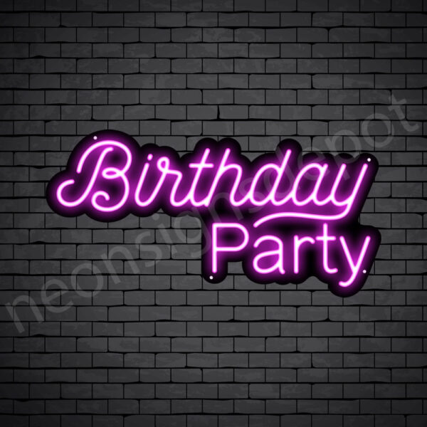 Birthday-Party-Neon-Sign-12x24-WS-B-PINK Pink Birthday Party Neon Sign