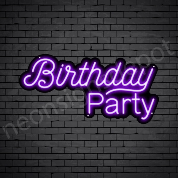 Birthday-Party-Neon-Sign-12x24-WS-B-PURPLE Purple Birthday Party Neon Sign