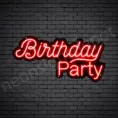 Red Birthday Party Neon Sign
