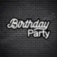 White Birthday Party Neon Sign