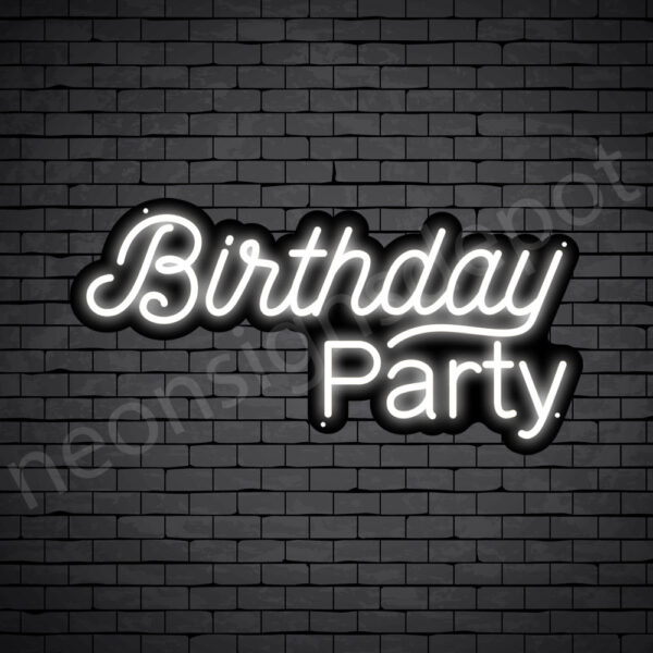 Birthday-Party-Neon-Sign-12x24-WS-B-WHITE White Birthday Party Neon Sign