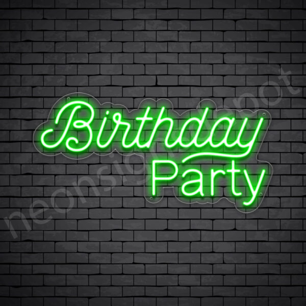 Birthday-Party-Neon-Sign-12x24-WS-C-GREEN Green Birthday Party Neon Sign
