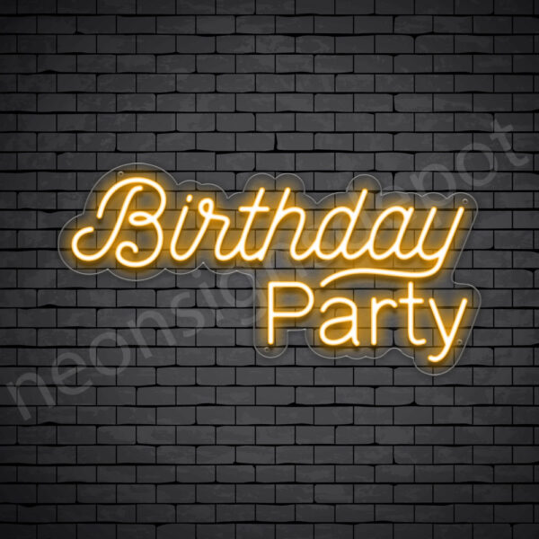 Birthday-Party-Neon-Sign-12x24-WS-C-ORANGE Orange Birthday Party Neon Sign
