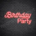 Red Birthday Party Neon Sign