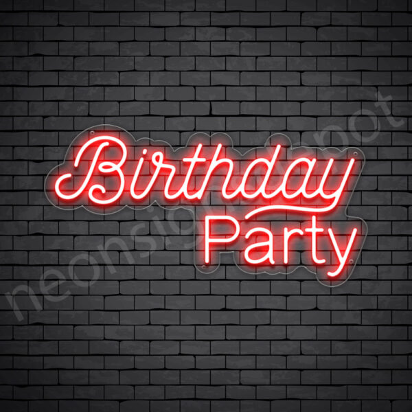 Birthday-Party-Neon-Sign-12x24-WS-C-RED Red Birthday Party Neon Sign