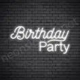White Birthday Party Neon Sign
