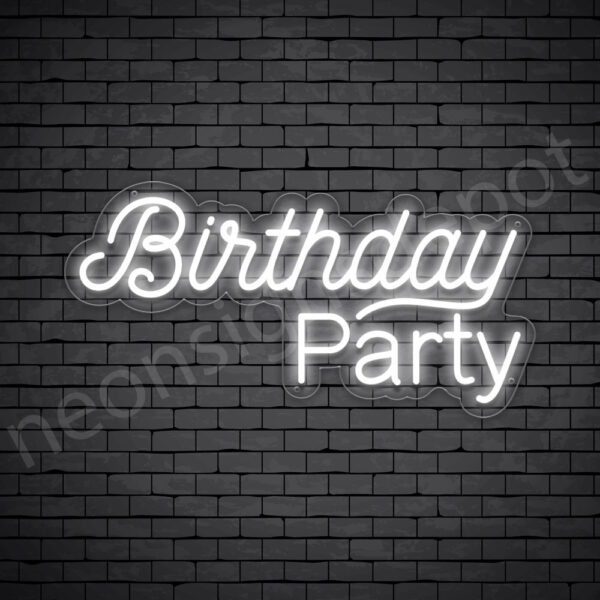 Birthday-Party-Neon-Sign-12x24-WS-C-WHITE White Birthday Party Neon Sign