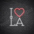 I Love LA Neon Sign - Transparent