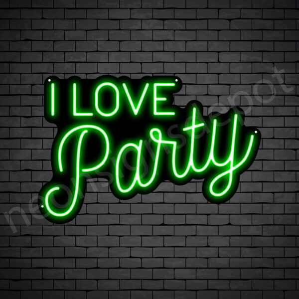 I-Love-Party-Neon-Sign-16x24-WS-B-GREEN I-Love-Party-Neon-Sign-16x24-WS-B-GREEN