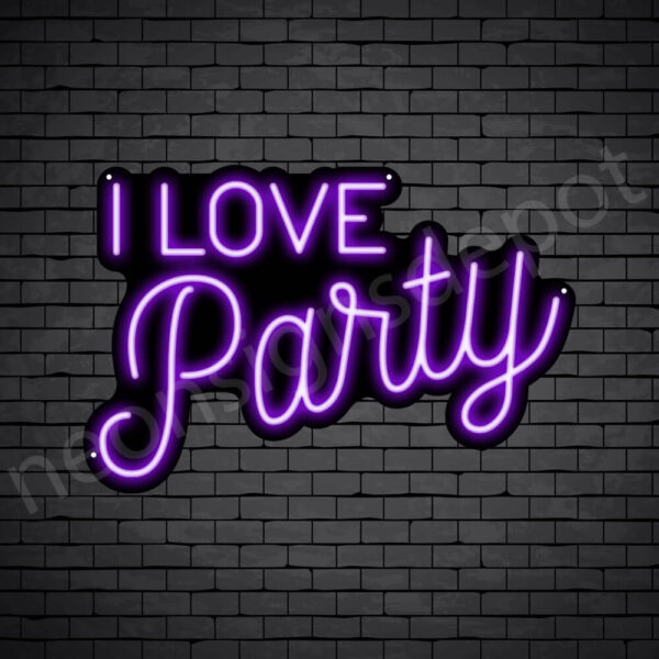 I-Love-Party-Neon-Sign-16x24-WS-B-PURPLE I-Love-Party-Neon-Sign-16x24-WS-B-PURPLE