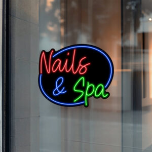Nails & Spa Circle Neon Sign