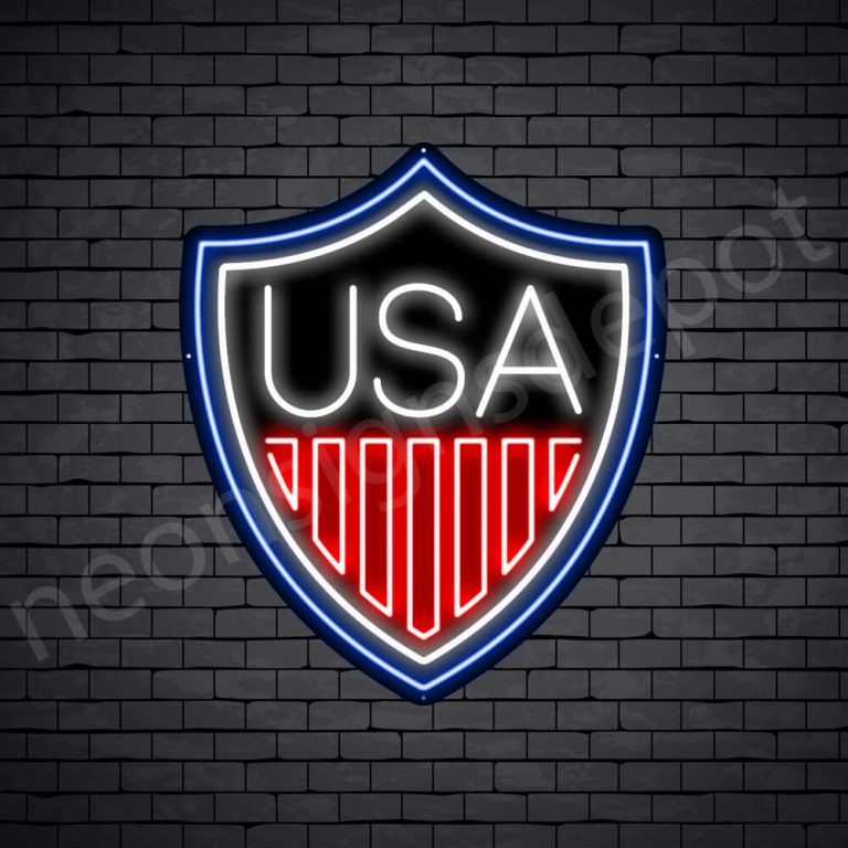 Shield USA Flag Neon Sign 30x26 inches