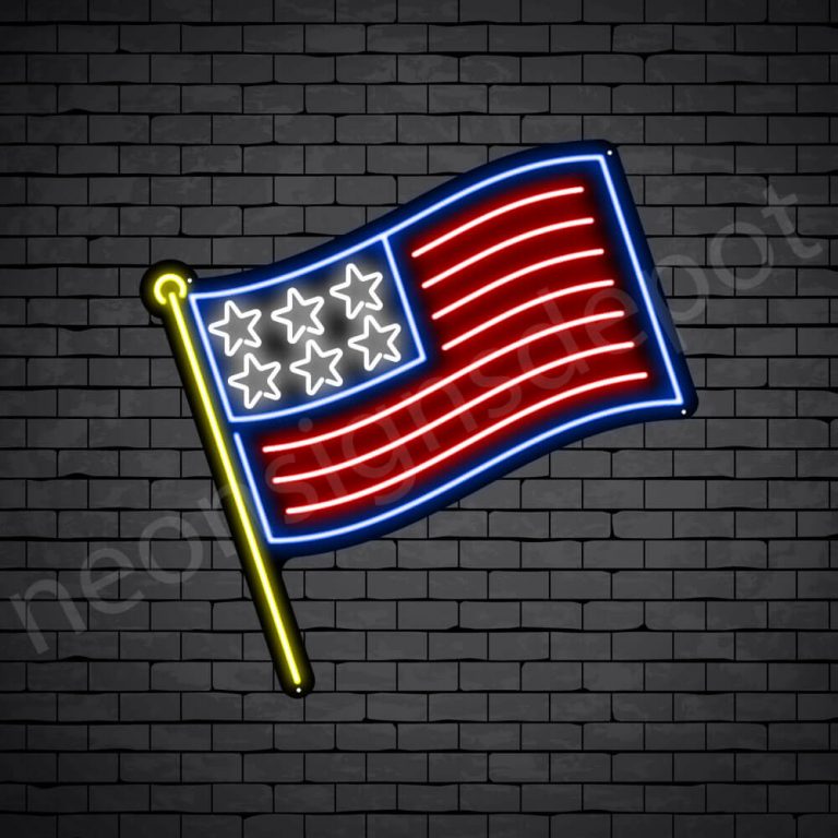 Stick American Flag Neon Sign 30x30 inches