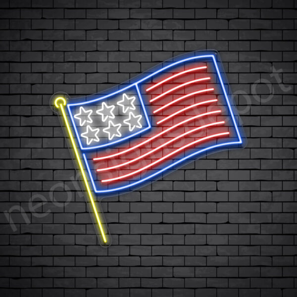 Stick-American-Flag-Neon-Sign-30x30-WS-C Stick American Flag Neon Sign - transparent