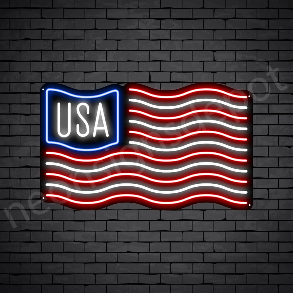 最新最全の 星条旗のネオン管 USAフラッグ