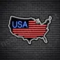 USA Map Flag Neon Sign