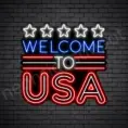 Welcome to USA Flag Neon Sign