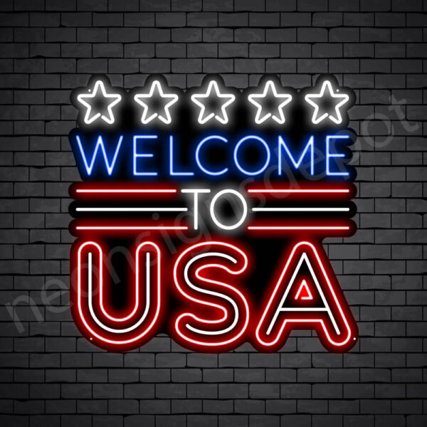 Welcome to USA Flag Neon Sign Welcome to USA Flag Neon Sign