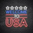 Welcome to USA Flag Neon Sign - transparent