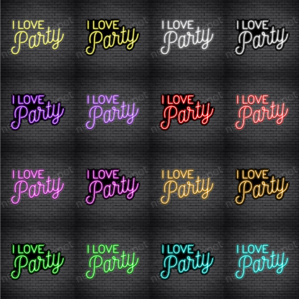I Love Party Neon Sign I Love Party Neon Sign