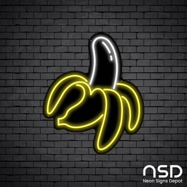 Banana V1 Neon Sign_Black Brick_Mockup_Black Banana V1 Neon Sign_Black Brick_Mockup_Black