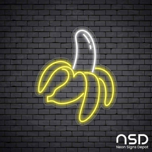 Banana V1 Neon Sign_Black Brick_Mockup_Transparent Banana V1 Neon Sign_Black Brick_Mockup_Transparent