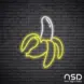 Banana V1 Neon Sign_Black Brick_Mockup_Transparent