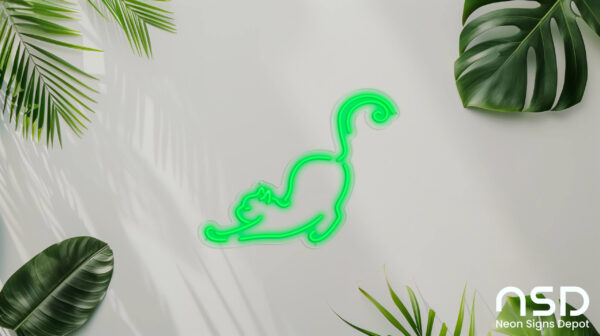 Cat V2 Neon Sign_Animals_Transparent_Mockup_Template01-green Cat V2 Neon Sign_Animals_Transparent_Mockup_Template01-green