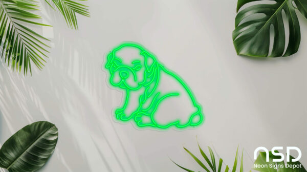 Bulldog V1 Neon Sign_Animals_Transparent_Mockup_Template01-green Bulldog V1 Neon Sign_Animals_Transparent_Mockup_Template01-green