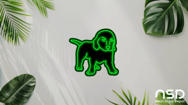 Labrador Retriever Dog V2 Neon Sign_Animals_Black_Mockup_Template01_green Labrador Retriever Dog V2 Neon Sign_Animals_Black_Mockup_Template01_green