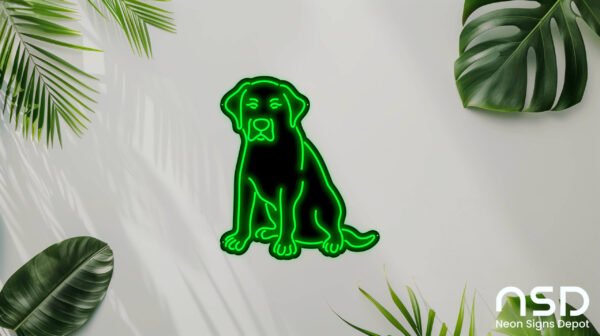 Labrador Retriever Dog V3 Neon Sign_Animals_Black_Mockup_Template01_green Labrador Retriever Dog V3 Neon Sign_Animals_Black_Mockup_Template01_green