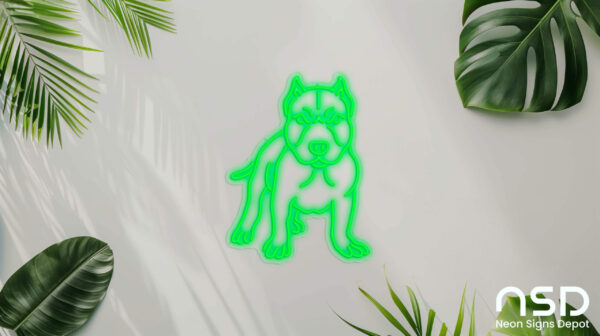 Pit Bull V4 Neon Sign_Animals_Transparent_Mockup_Template01_green Pit Bull V4 Neon Sign_Animals_Transparent_Mockup_Template01_green