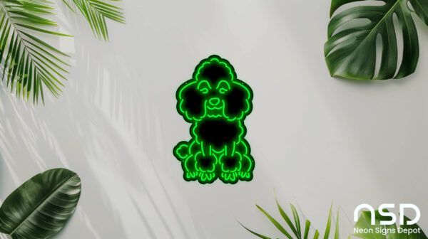 Poodle Dog V4 Neon Sign_Animals_Black_Mockup_Template01_green Poodle Dog V4 Neon Sign_Animals_Black_Mockup_Template01_green