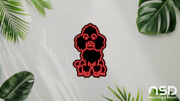 Poodle Dog V4 Neon Sign_Animals_Black_Mockup_Template01_red Poodle Dog V4 Neon Sign_Animals_Black_Mockup_Template01_red