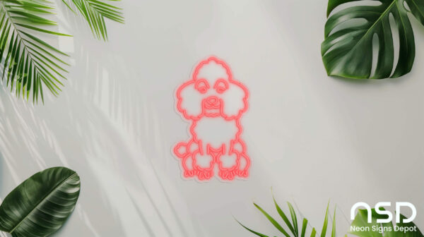 Poodle Dog V4 Neon Sign_Animals_Transparent_Mockup_Template01_red Poodle Dog V4 Neon Sign_Animals_Transparent_Mockup_Template01_red